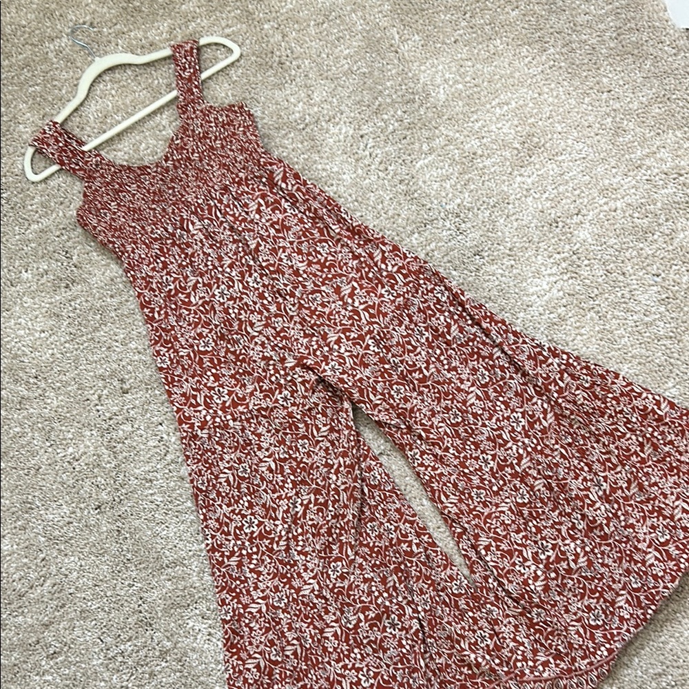 Floral Red Jumpsuit